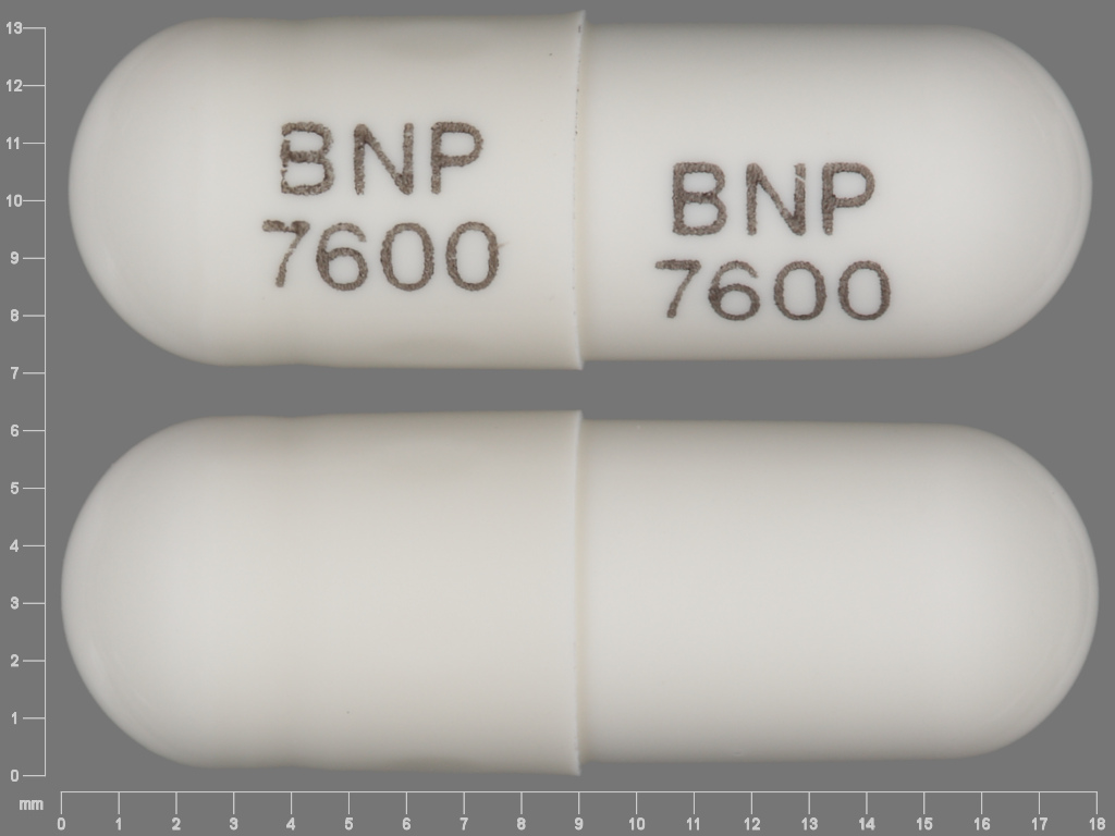 Drug Name: Elmiron 100 MG Oral Capsule Ingredient(s): Pentosan Polysulfate Drug Label Imprint: BNP7600 Color(s): White Shape: Capsule Size (mm): 18.00 Score: 1 Inactive Ingredient(